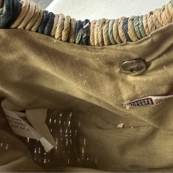 Faded Glory Woven Straw Mini Tote with Bamboo Handles - Picture 7 of 8